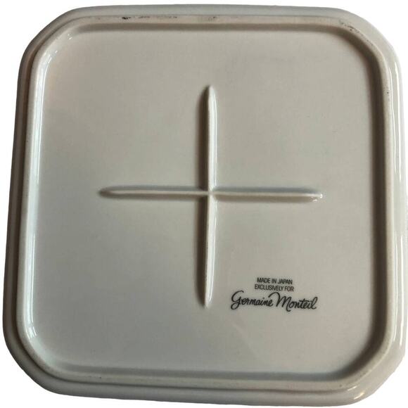 Vtg Germaine Monteil Ceramic Square Plate Tray Floral Japan Gardens of Delight - Picture 3 of 6
